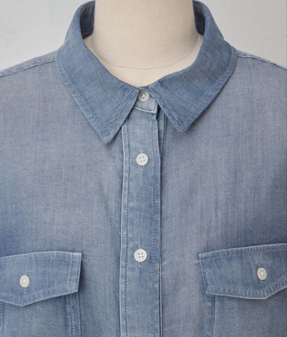 beardsleyビアズリー シフォンデニムシャツ