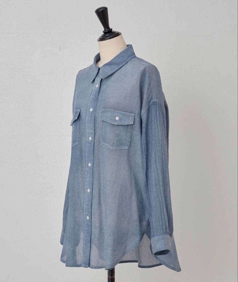 beardsleyビアズリー シフォンデニムシャツ