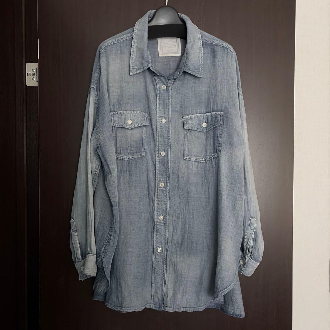 beardsleyビアズリー シフォンデニムシャツ