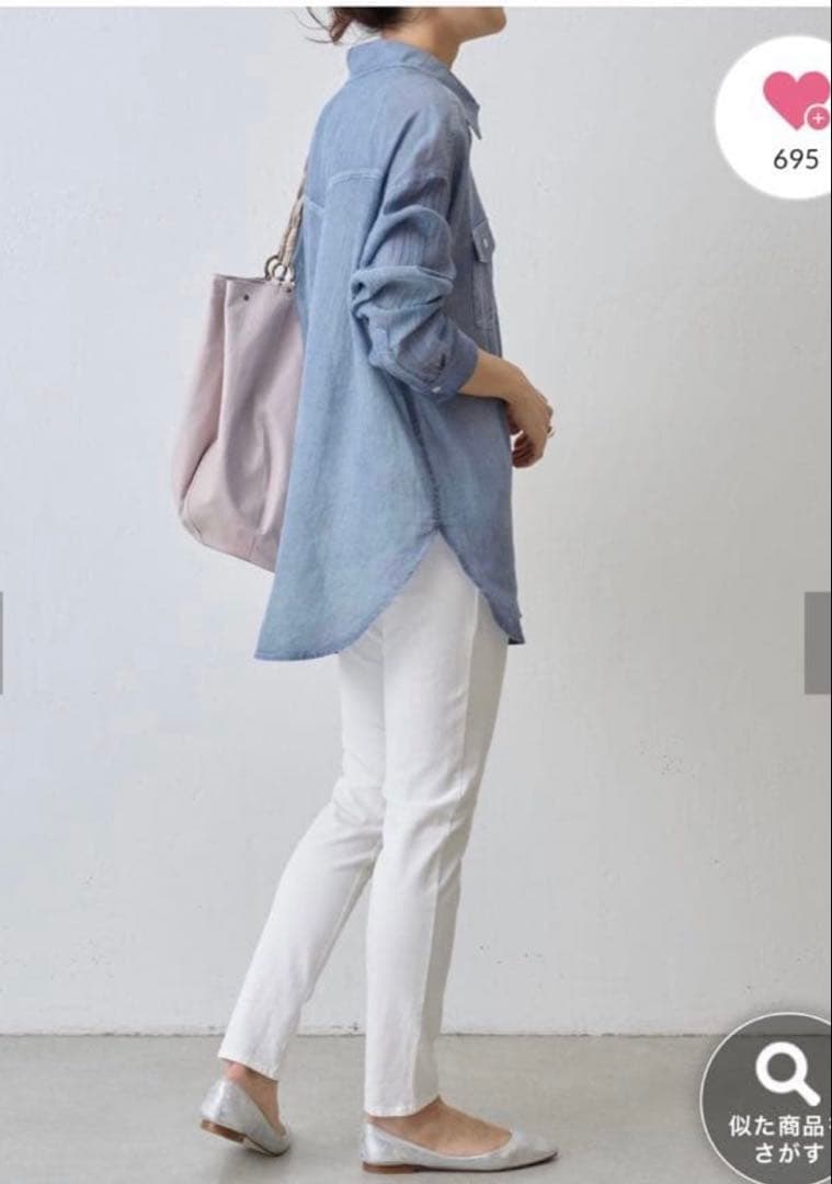 beardsleyビアズリー シフォンデニムシャツ