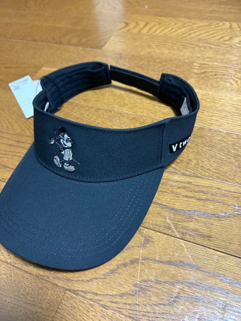 ミッキーマウス刺繍バイザー [V12] 黒