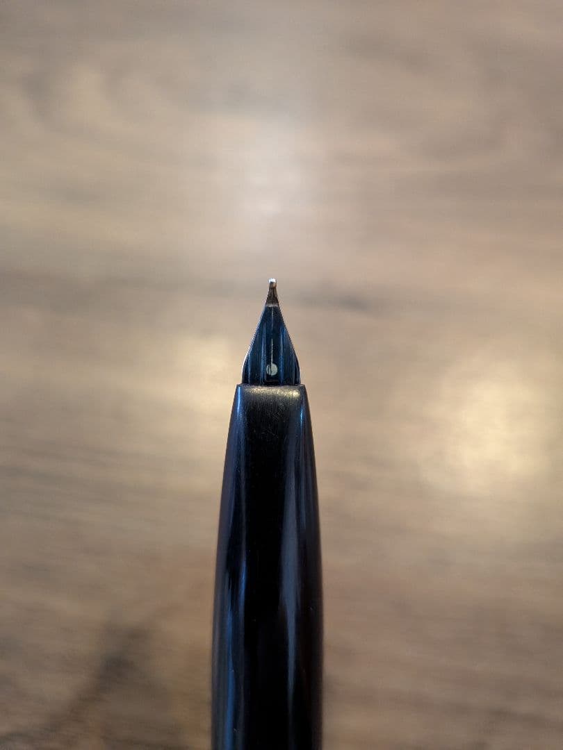 PLATINUM プラチナ 黒万年筆 18K刻印 中字 M 名入れ有