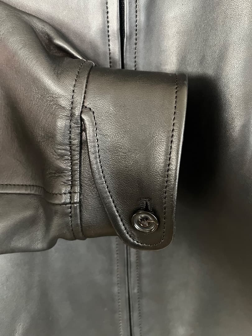 blurhms／Lamb Leather Zip Short Jacket