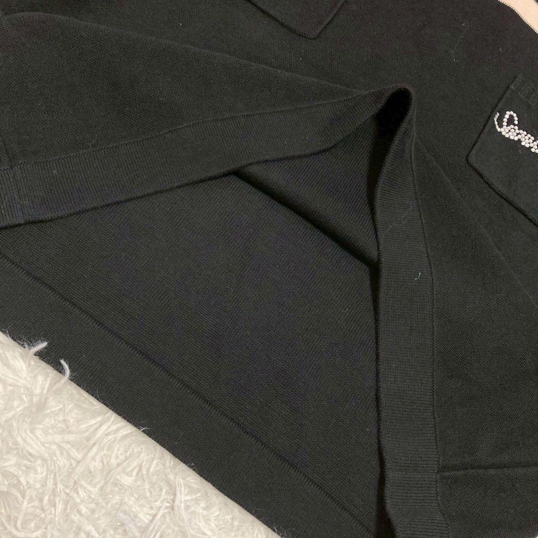 SONIA RYKIEL ボーダーニットワンピース ブラック 38 マルチカラー