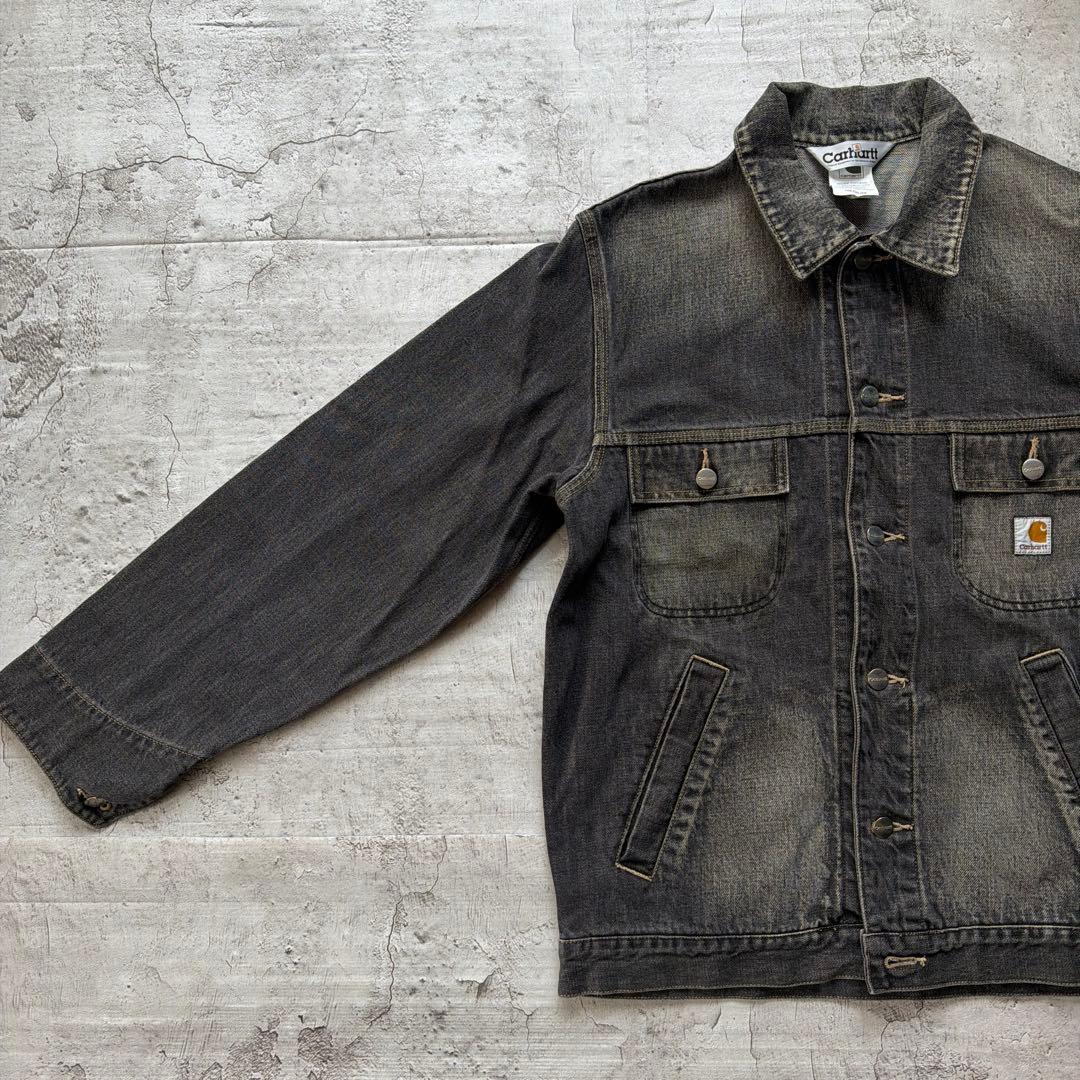 Carhartt デニムジャケット　トラッカージャケット　ブラック　サイズM