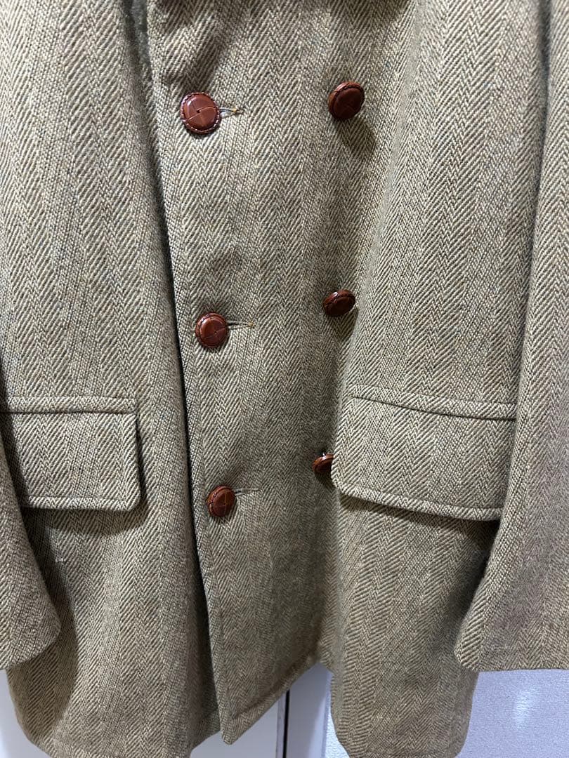 【極美品】Woolrich 白タグ ヘリンボーン 裏ボア コート 42 黄土色