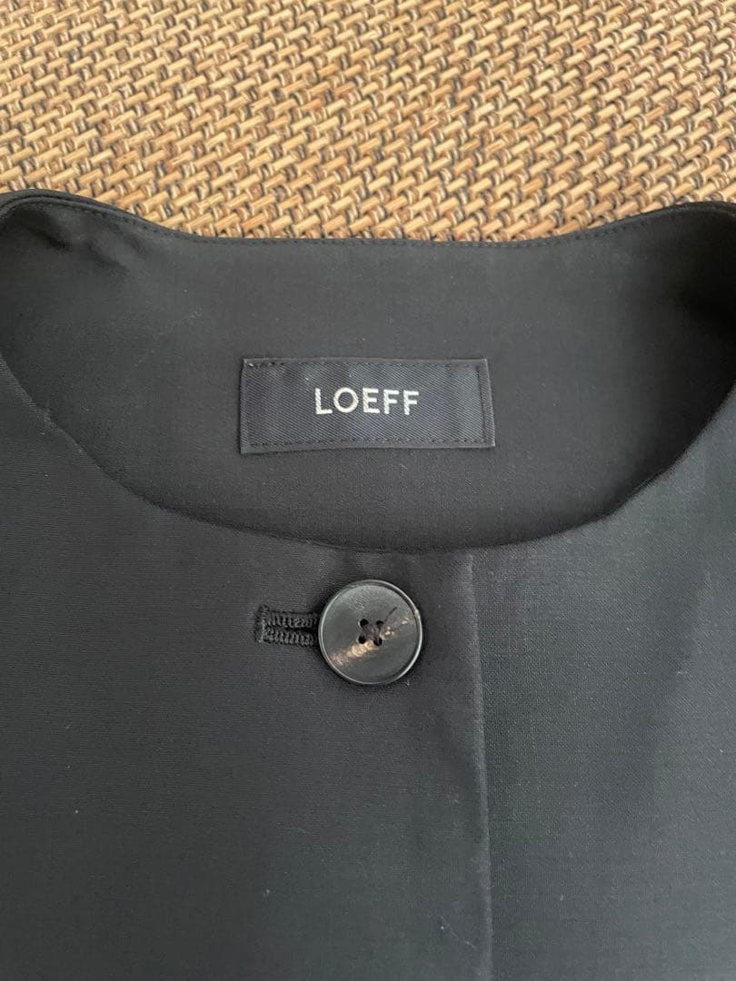 ロエフ loeff トロピカルノーカラーベストブラック