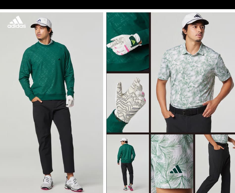 【100】秋冬 定価17,600円 アディダス ゴルフ 防風 アンクルパンツ 黒