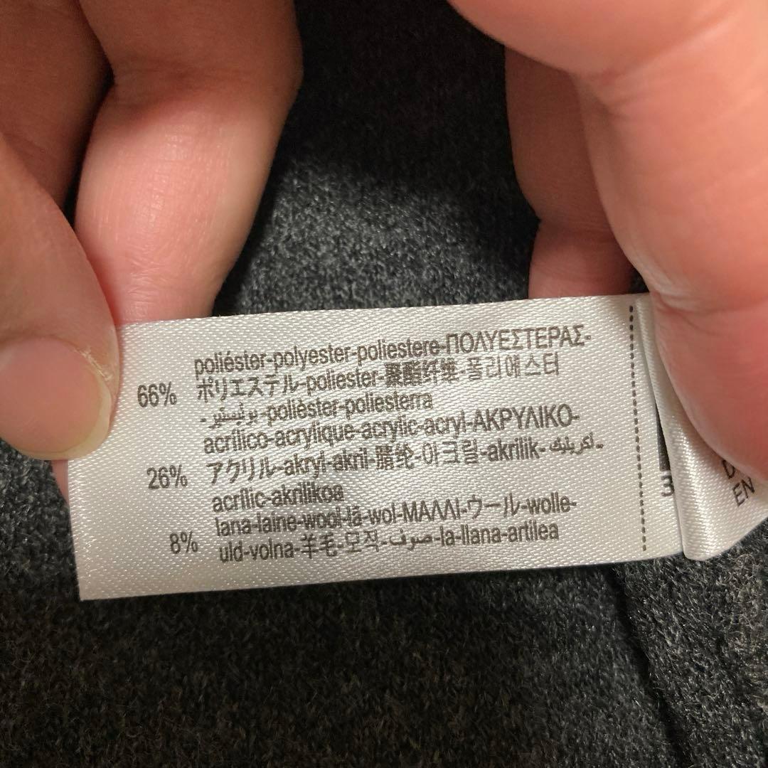 ZARA ケープコート ダークグレー　ウール混　ニット　S　シルバーホック