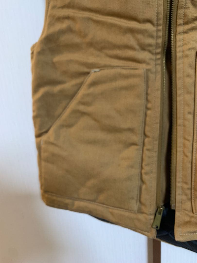 Carhartt ベージュ ジップアップベスト ダックベスト V01 サイズM