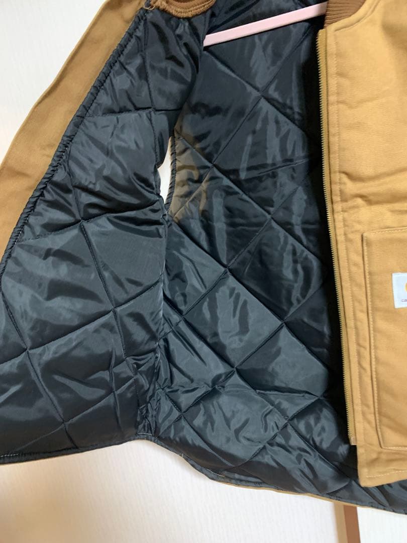 Carhartt ベージュ ジップアップベスト ダックベスト V01 サイズM