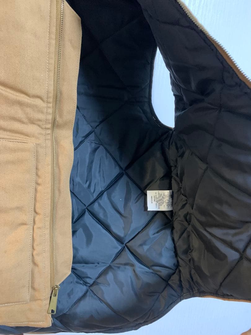 Carhartt ベージュ ジップアップベスト ダックベスト V01 サイズM