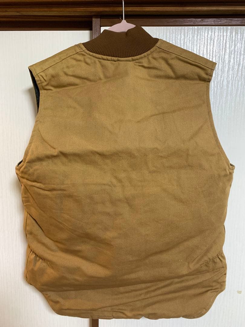 Carhartt ベージュ ジップアップベスト ダックベスト V01 サイズM