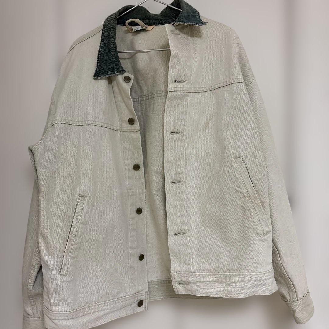80s USA製 L.L.Bean デニム ハンティングジャケット　アイボリー