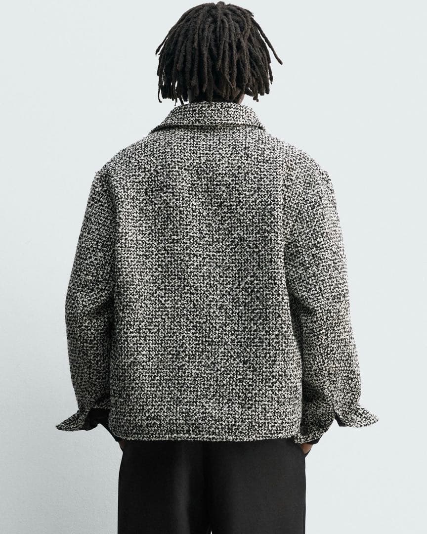 ZARA ザラ ポケット付きテクスチャードシャツジャケット Mサイズ