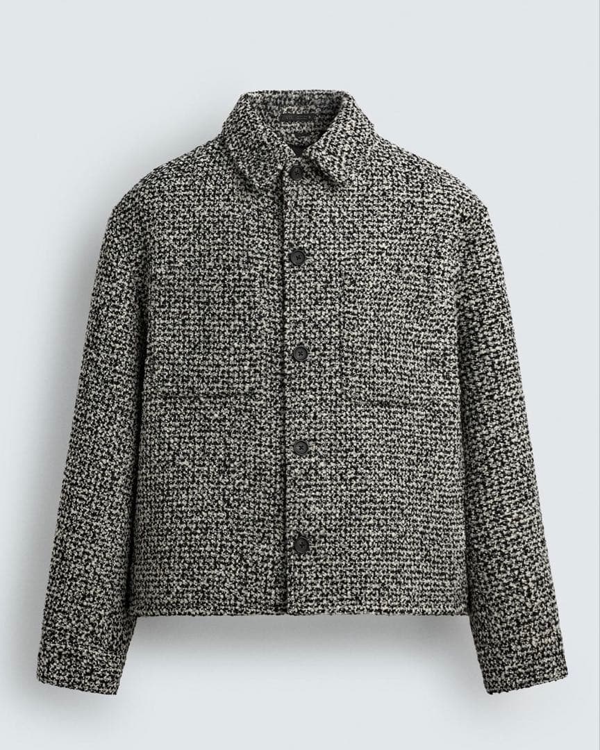 ZARA ザラ ポケット付きテクスチャードシャツジャケット Mサイズ