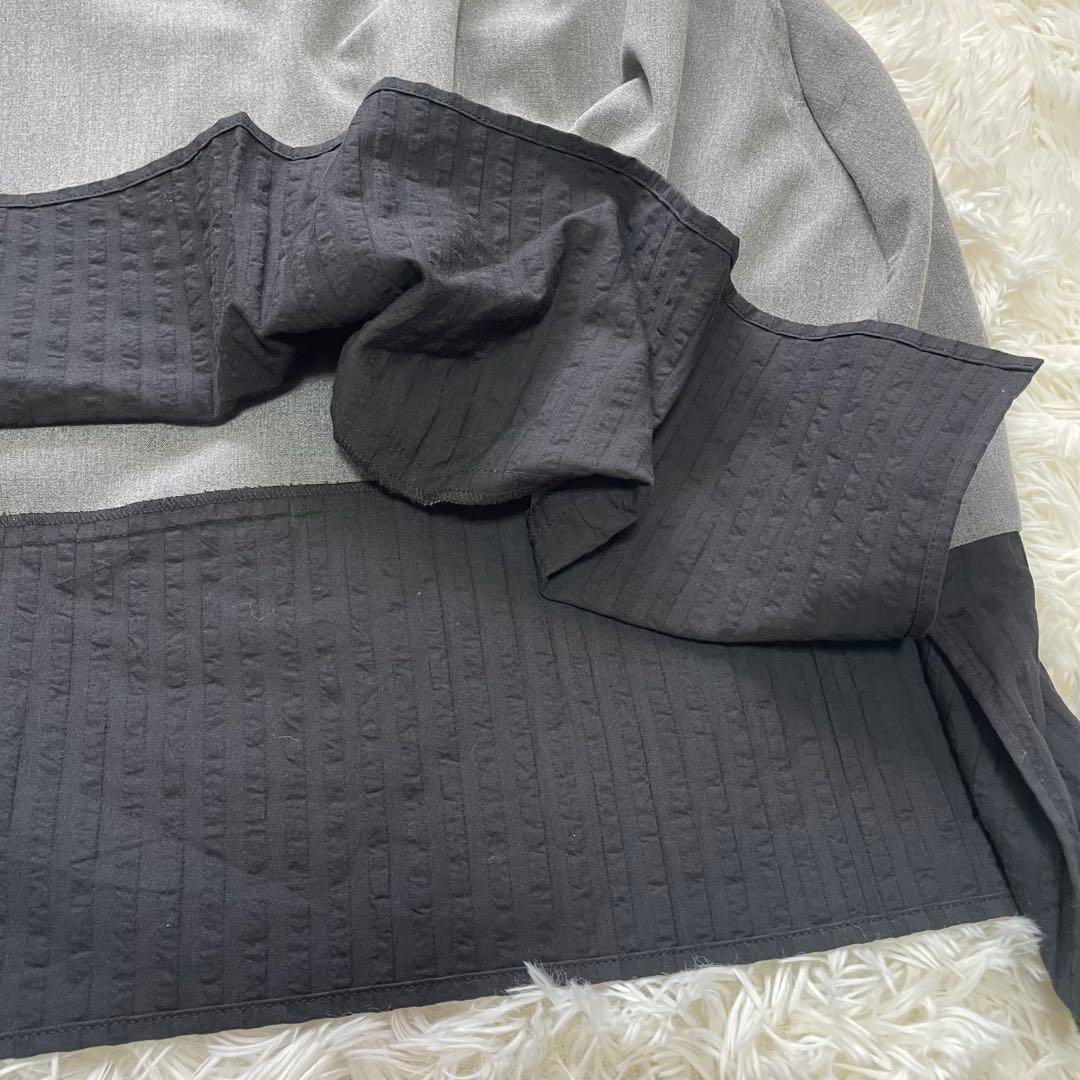 美品　m_mefu センソユニコ 変形チュニック ワンピース グレー 40 芽風