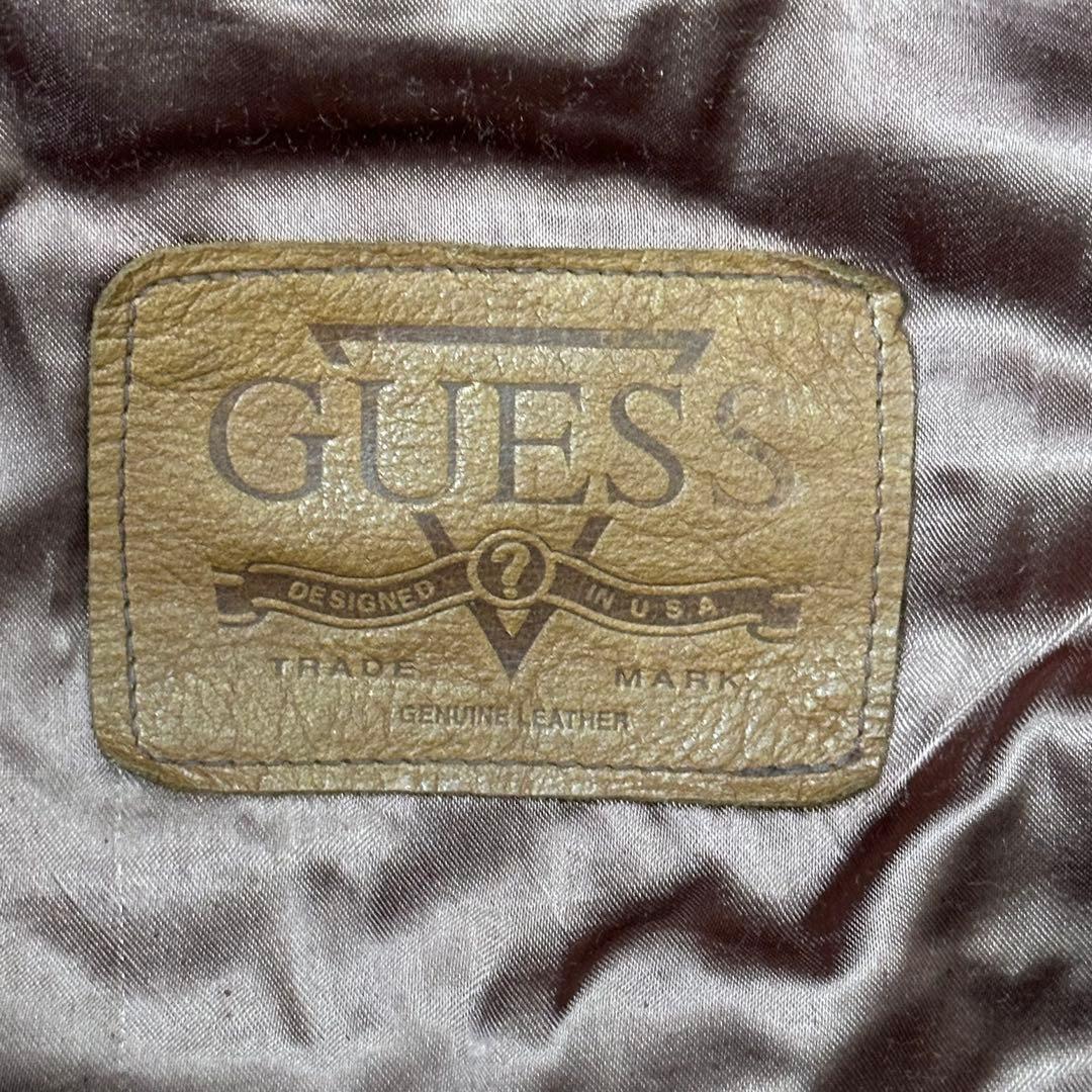 90s スエード フリンジレザージャケット old GUESS ゲス 本革