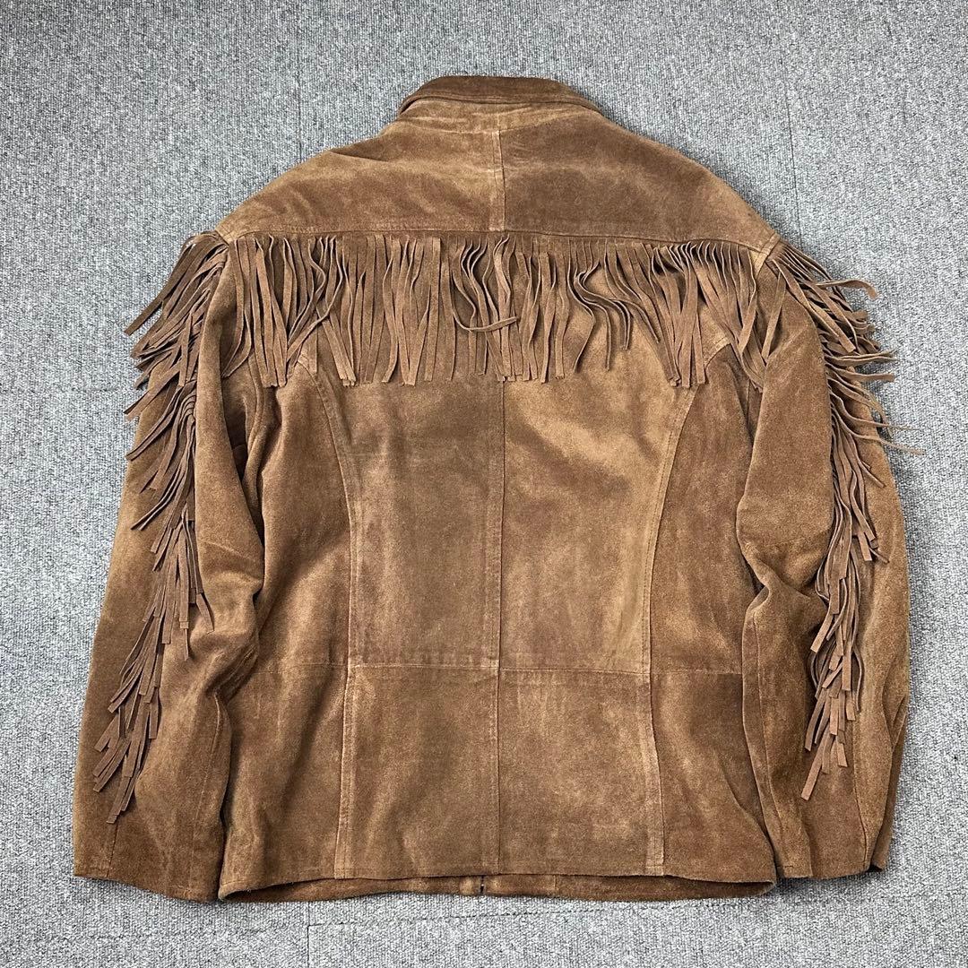 90s スエード フリンジレザージャケット old GUESS ゲス 本革