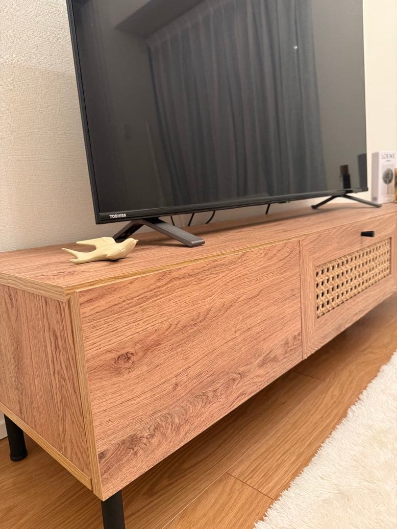 【美品】【値下げ交渉可】テレビ台 木目 スチール脚 LOWYA