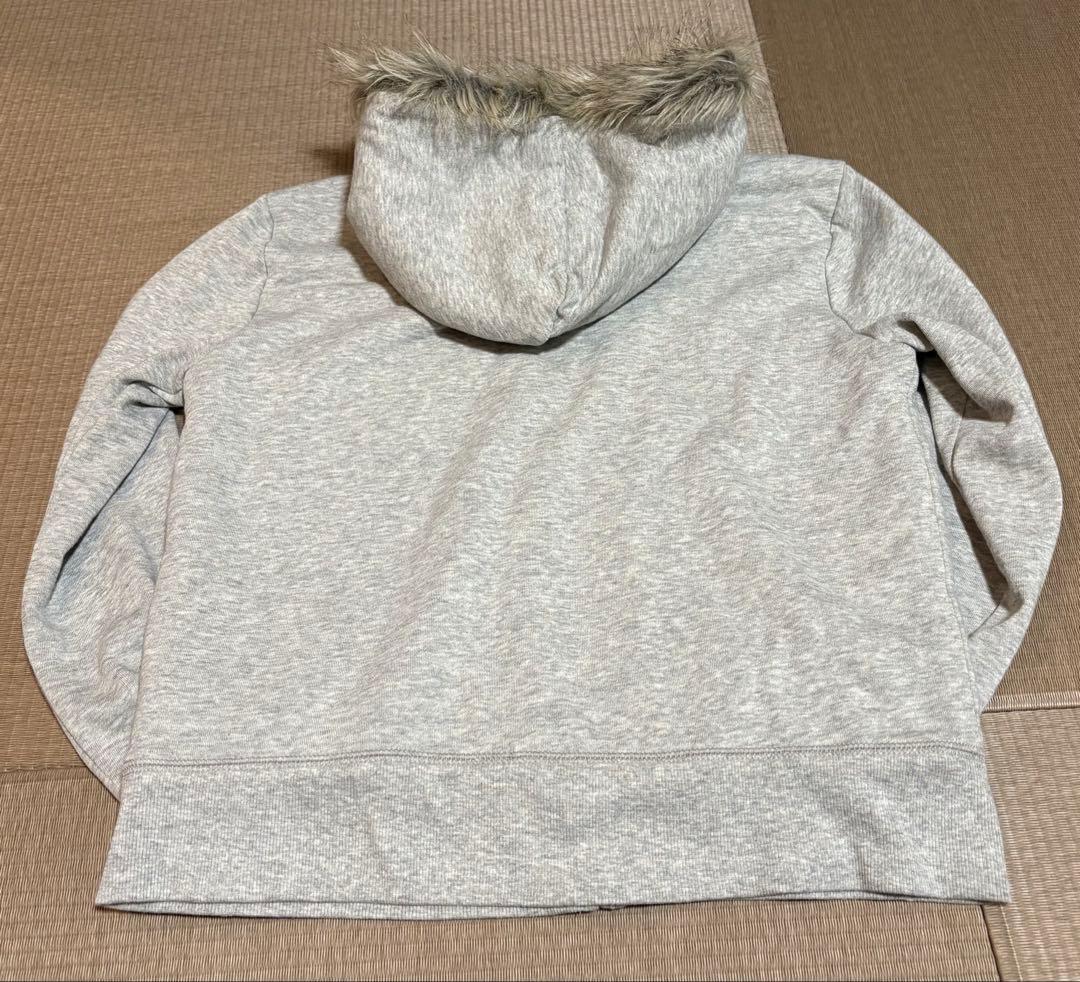 GAP ピンクロゴ ファー付きジップパーカー 短丈 Y2K 平成ギャル