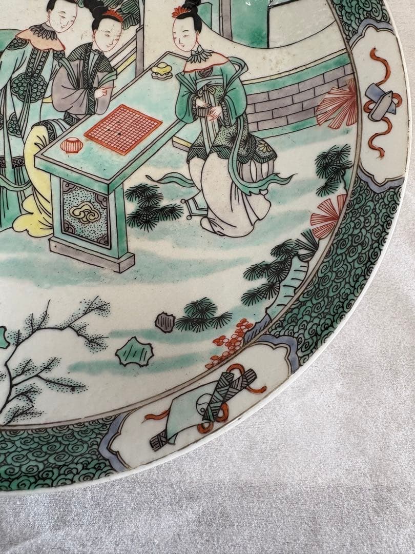 中国伝統美術　観賞用皿　大皿　工芸品　古玩《最終値下げ》