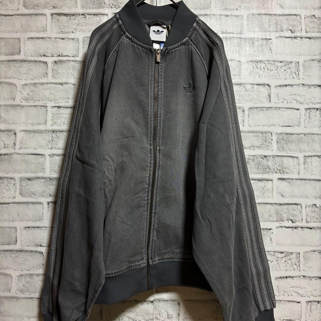 新品2XL⭐️adidasアディカラー ルーズデニムブラック ウォッシュジャケット