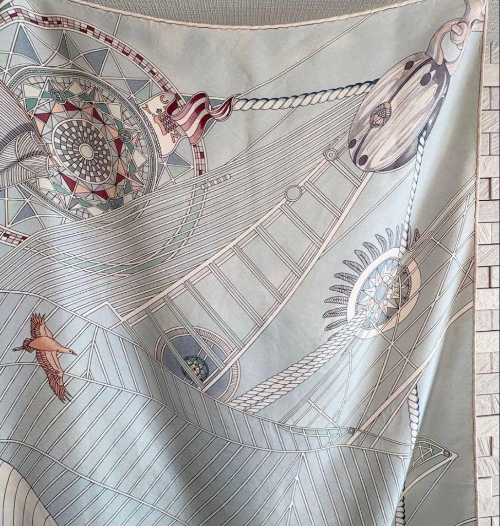 HERMES エルメス スカーフ カレ90 Tuiga”ヨットシルク