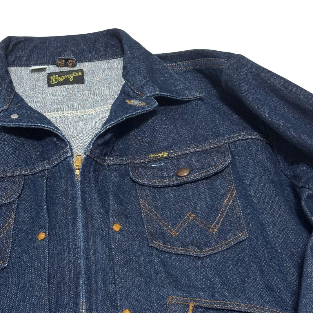 美品　Wrangler 24MJZ フロントジップ　デニムジャケット　濃紺　XL