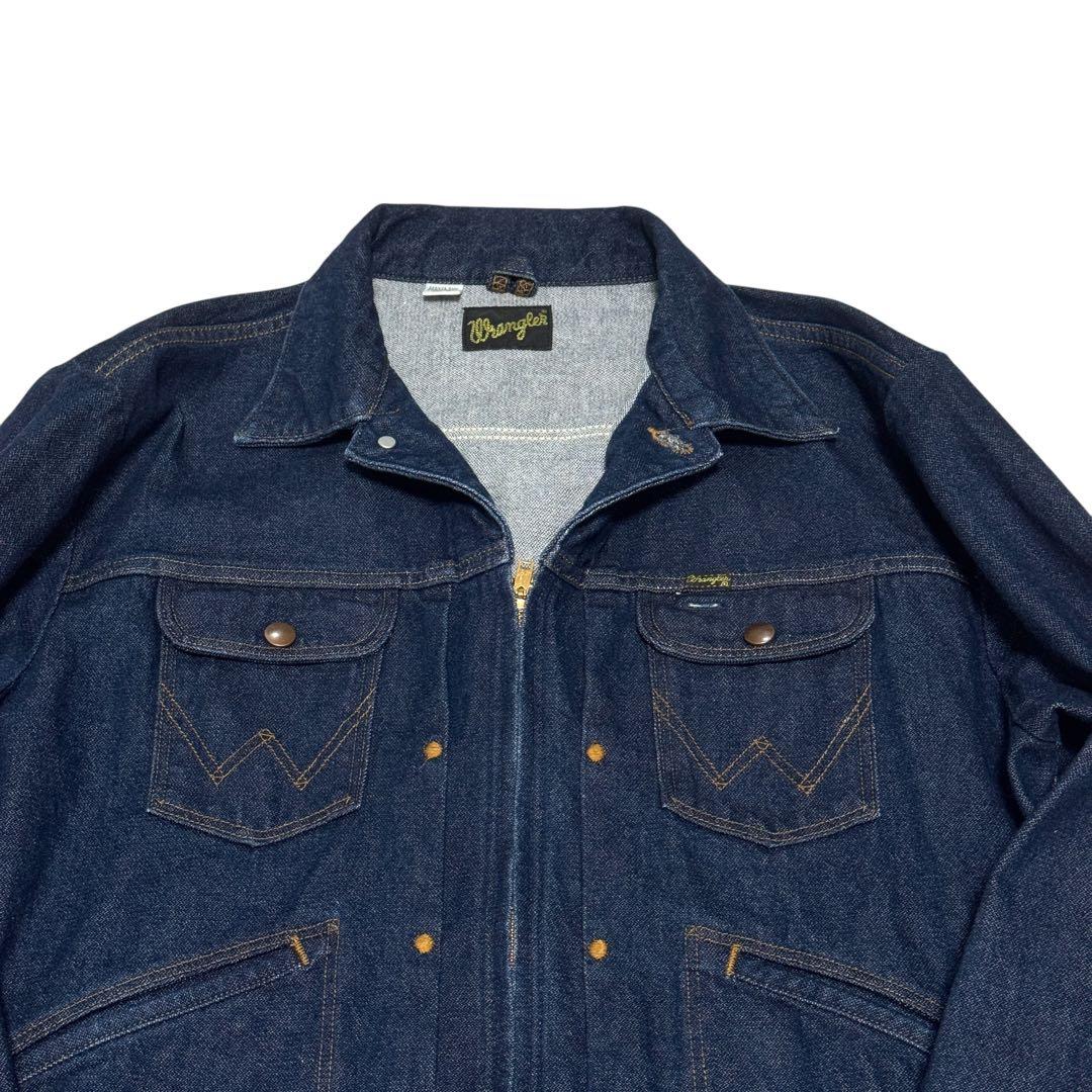美品　Wrangler 24MJZ フロントジップ　デニムジャケット　濃紺　XL
