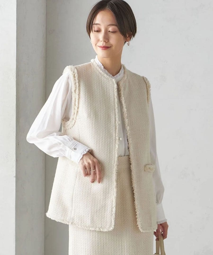 【新品タグ付き】 SHIPS for women ツイード ジレ