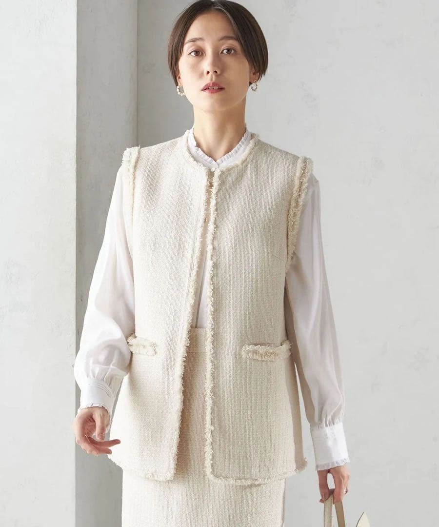 【新品タグ付き】 SHIPS for women ツイード ジレ