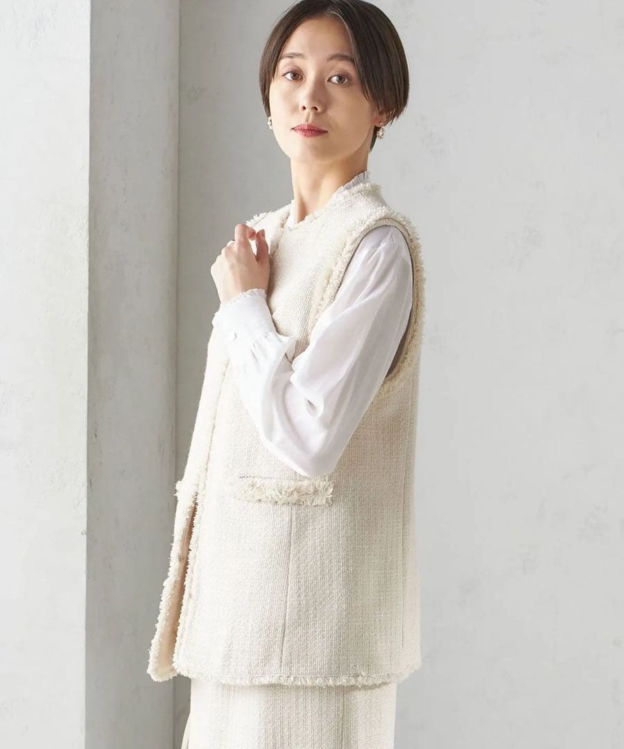 【新品タグ付き】 SHIPS for women ツイード ジレ