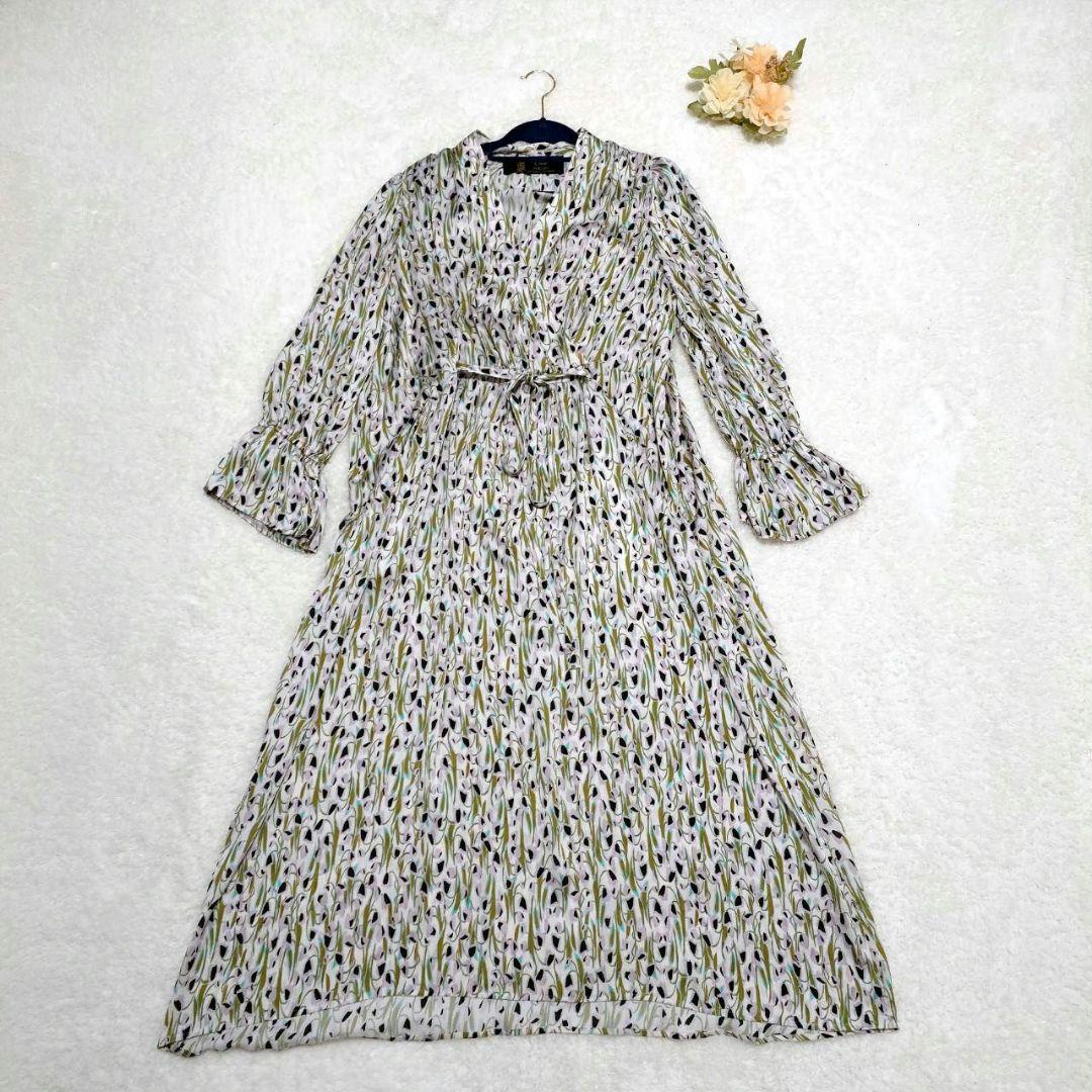 【美品】自由区 ERICA フラワープリント ワンピース サイズ40