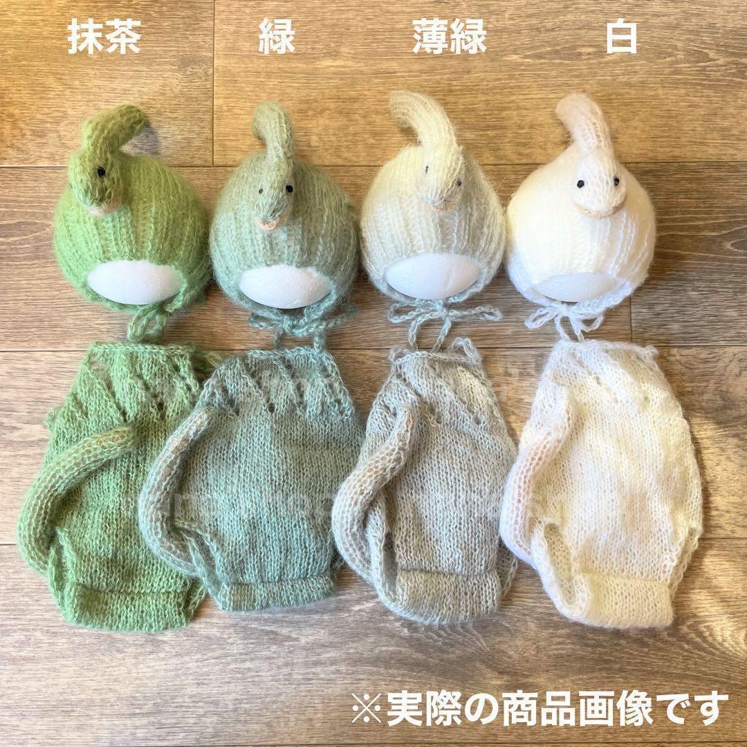 編み込み抹茶♪ヘビ帽子&へびオーバーオール&ぬいぐるみ　巳年　ニューボーンフォト
