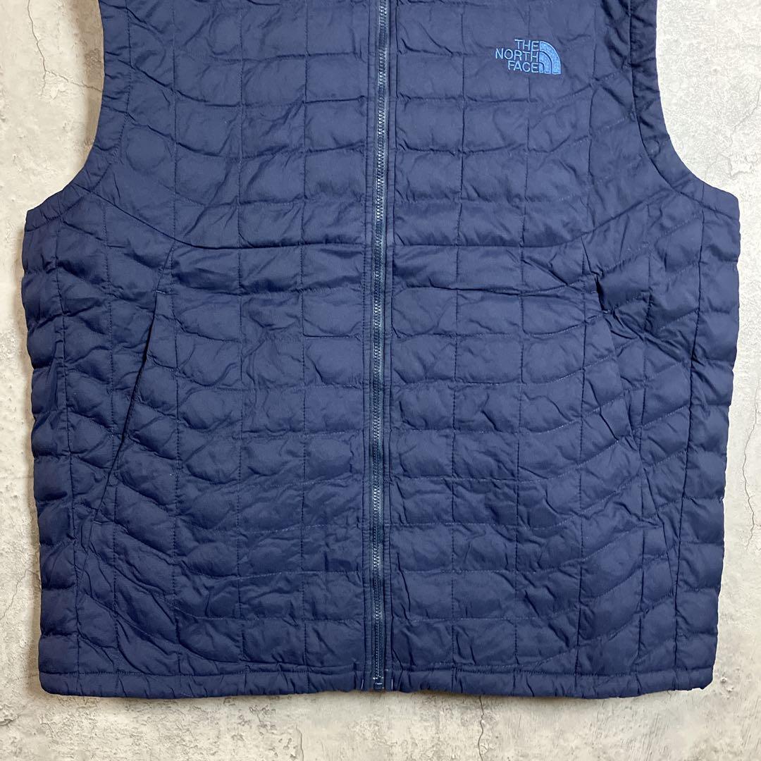 ザノースフェイス　ダウンベスト　ベスト　THERMOBALL 紺色　メンズL
