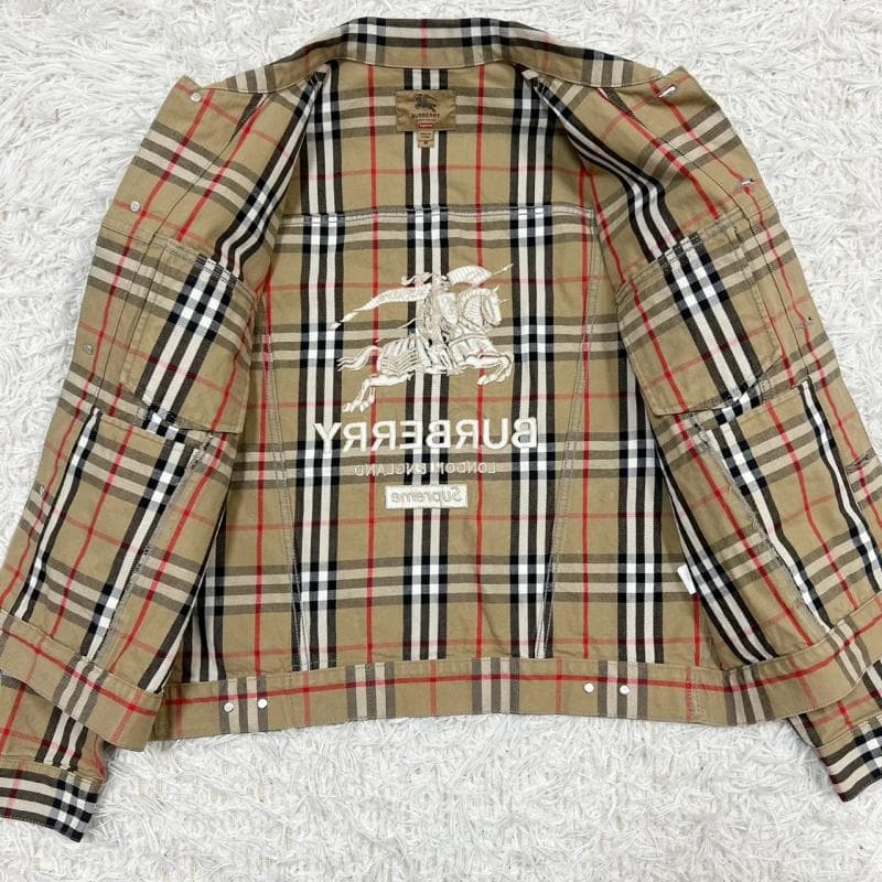 極美品 Burberry Supreme コラボ デニム トラッカージャケット