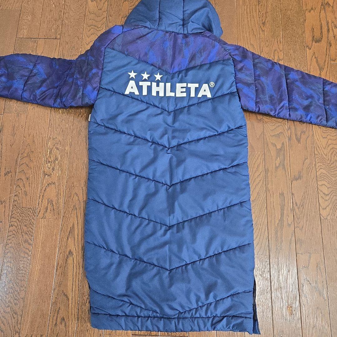140 ATHLETA フード付きベンチコート ネイビーブルー