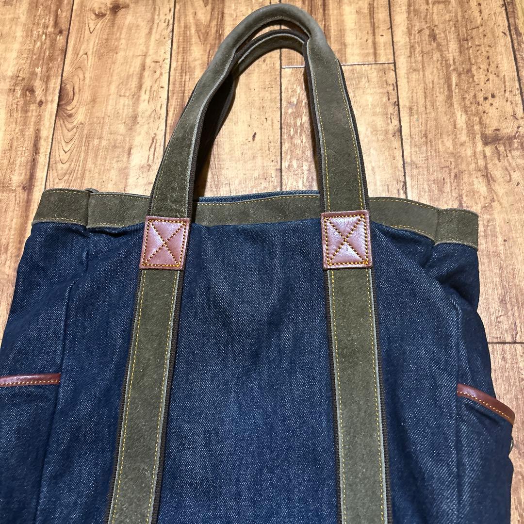 masterpiece denim x suedeトートバッグ デニム レザー