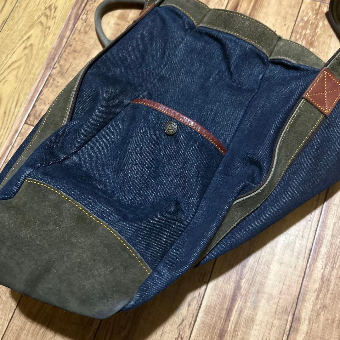 masterpiece denim x suedeトートバッグ デニム レザー