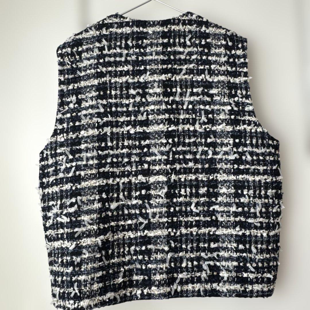 新品未使用タグ付き　OHGA TWEED GILET ブルー
