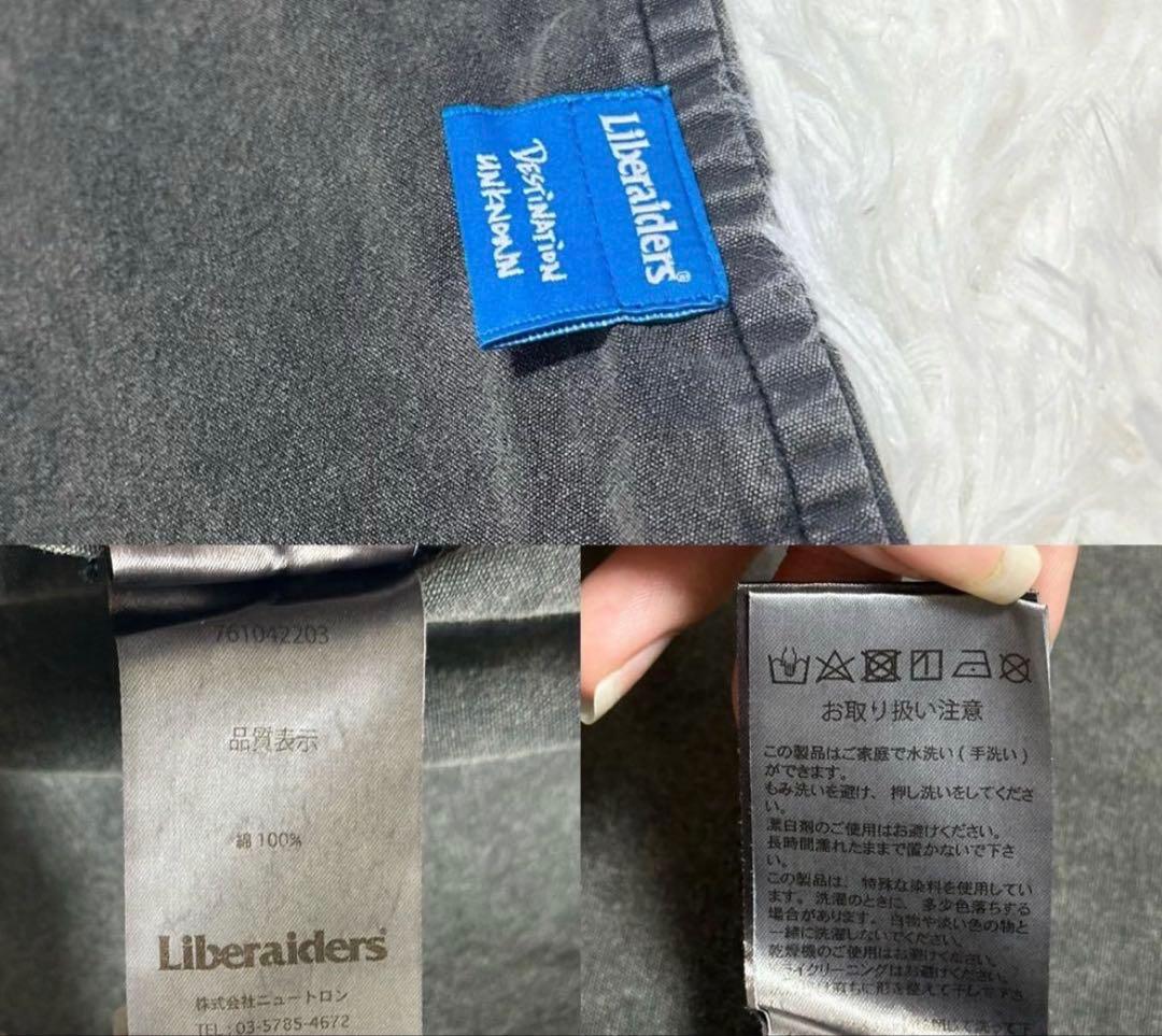 リベレイダース メンズ デニムシャツ グレー Ｌ　ウォッシュ加工