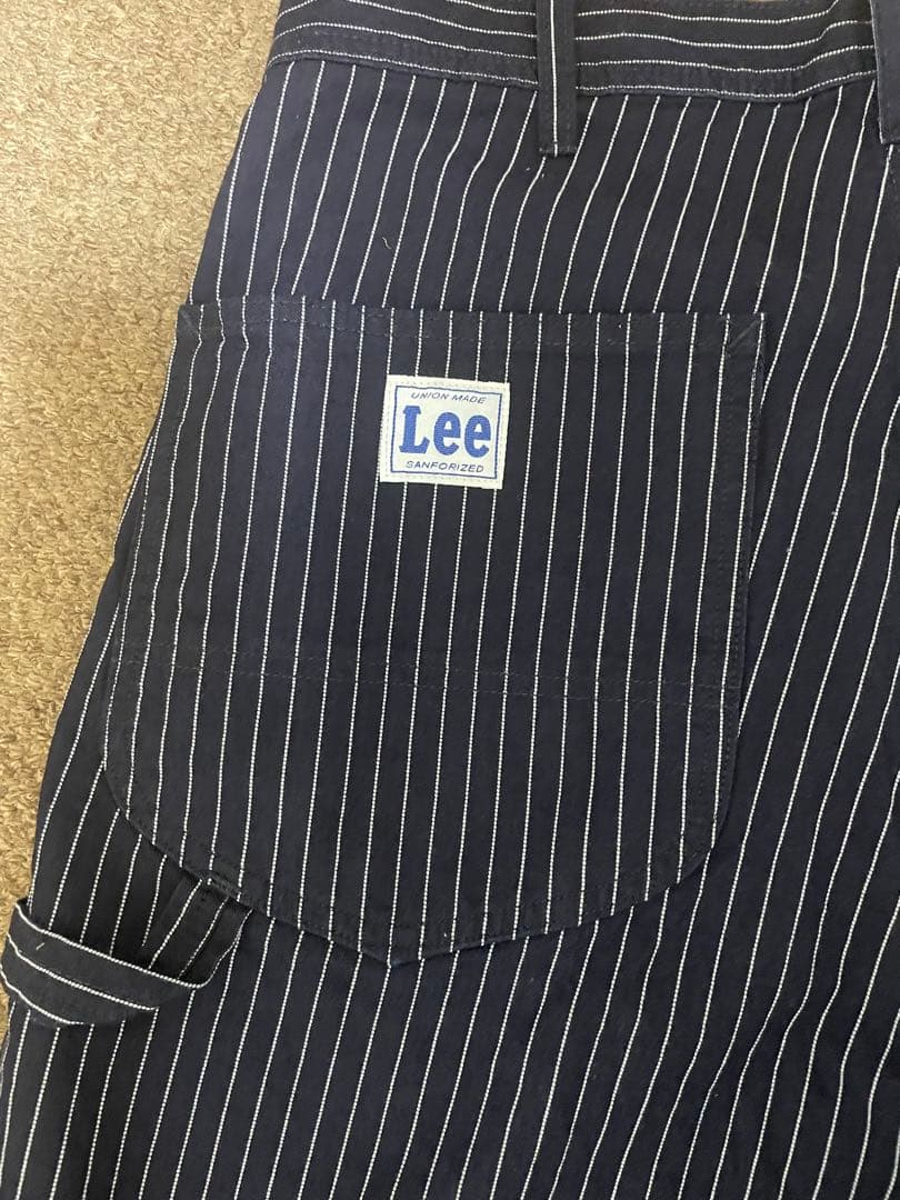 Leeワークパンツ　ペインターパンツ　ストライプ　Lサイズ　ネイビーヒッコリー