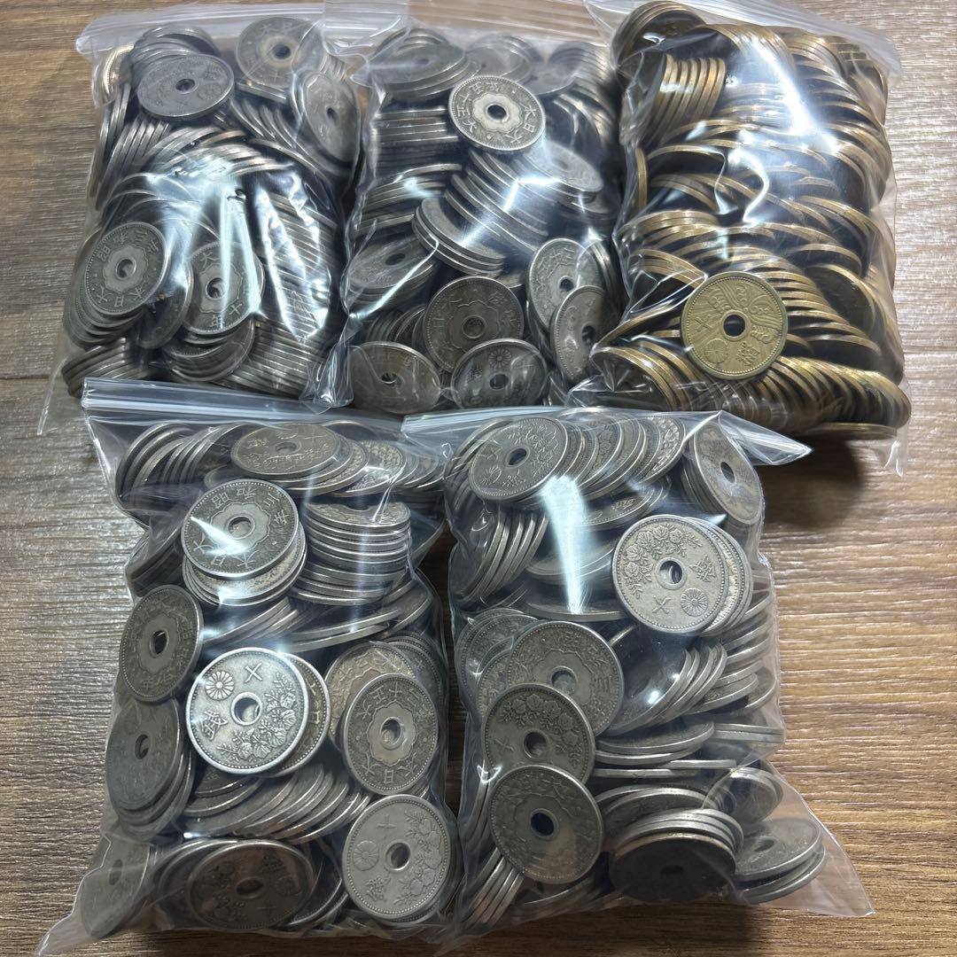 10銭白銅貨1000+10銭アルミ青銅貨200