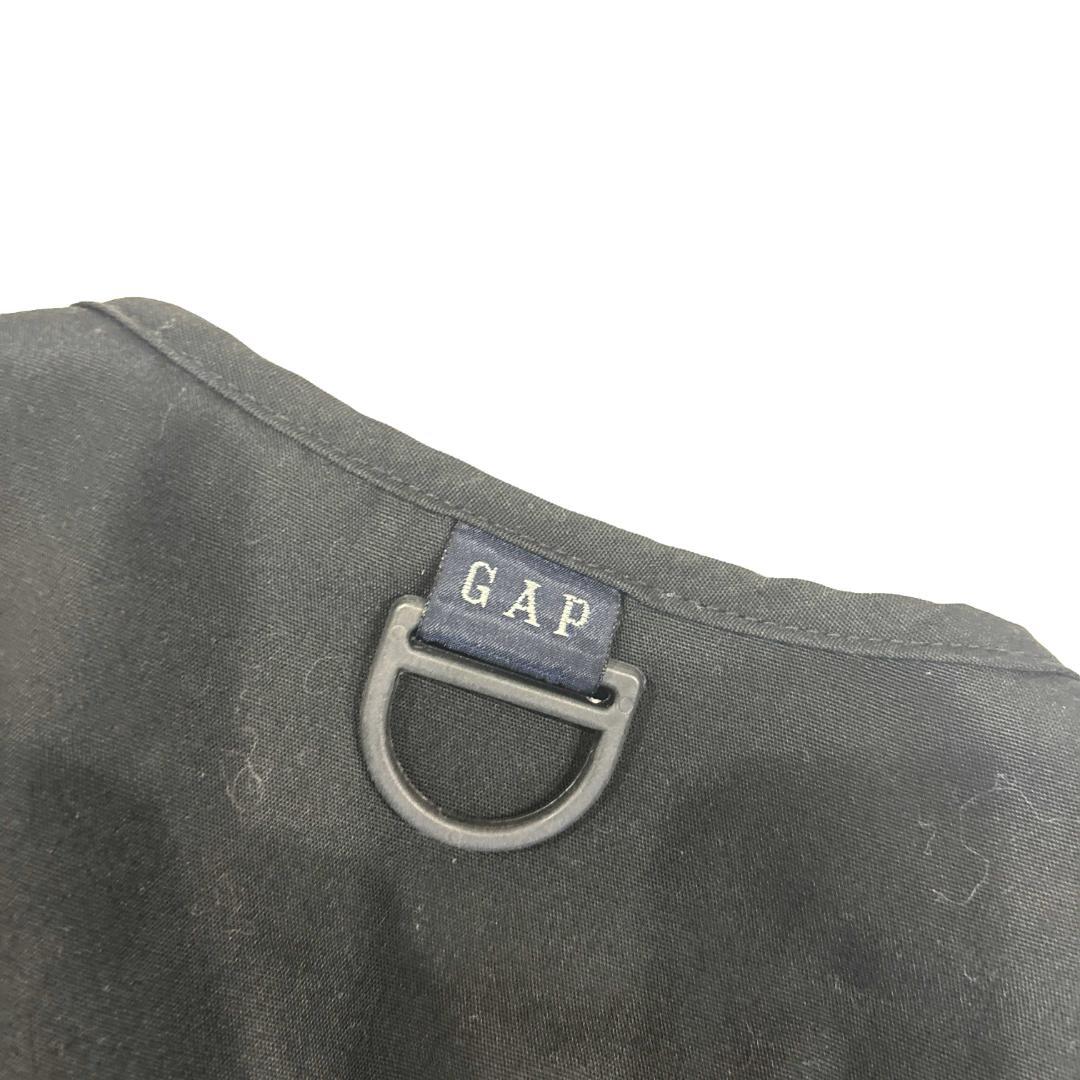 90s GAP フィッシュベスト 黒 M 古着 ギャップ オールド