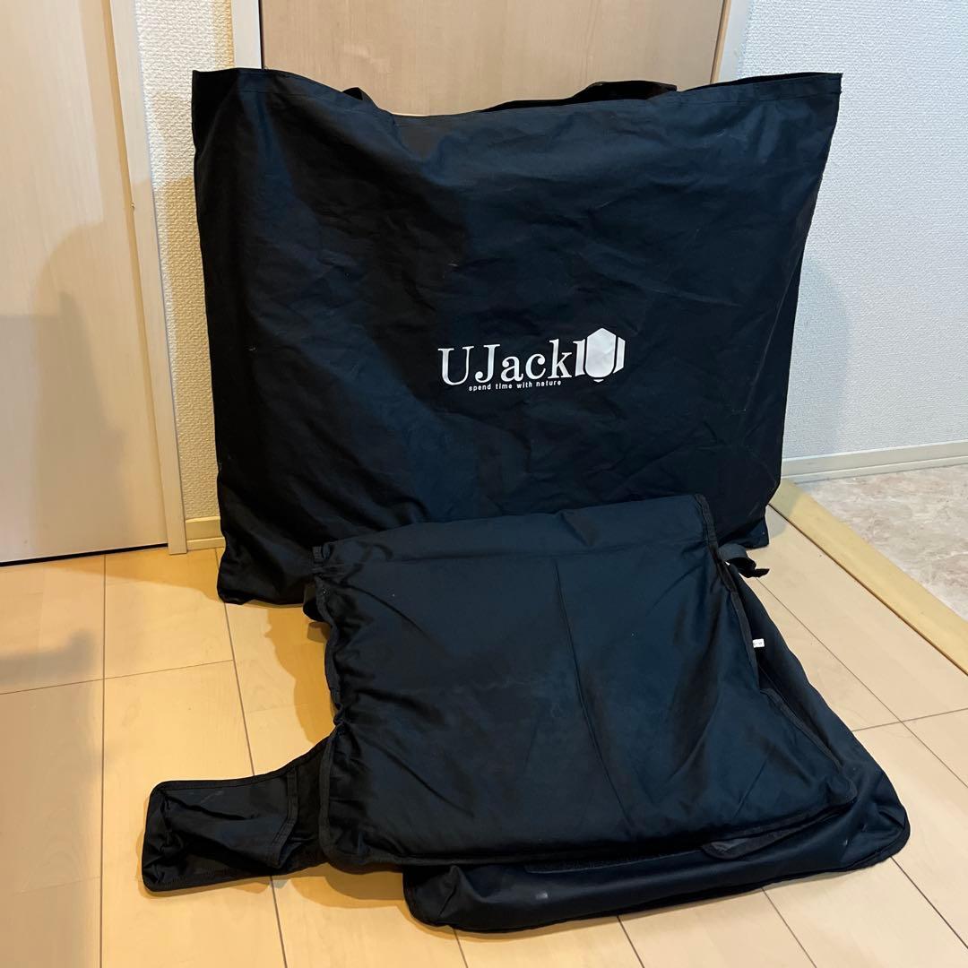 UJack アウトドアチェア ブラック プレミアムクッション付き