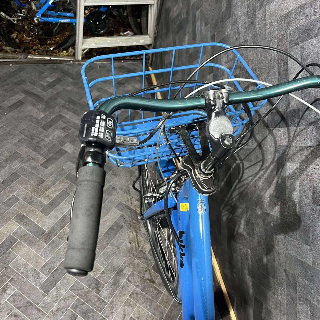 電動アシスト自転車 チャイルドシート付き 青