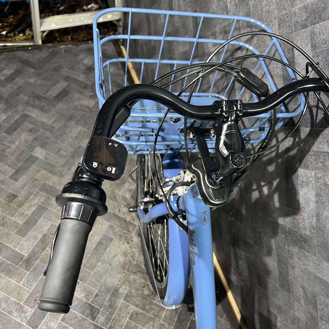 電動アシスト自転車 チャイルドシート付き 青