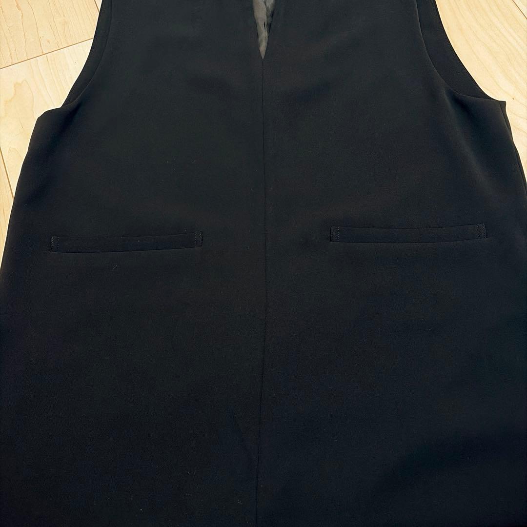 URBAN RESEARCH DOORS ツイルスリットネックベスト 黒 M