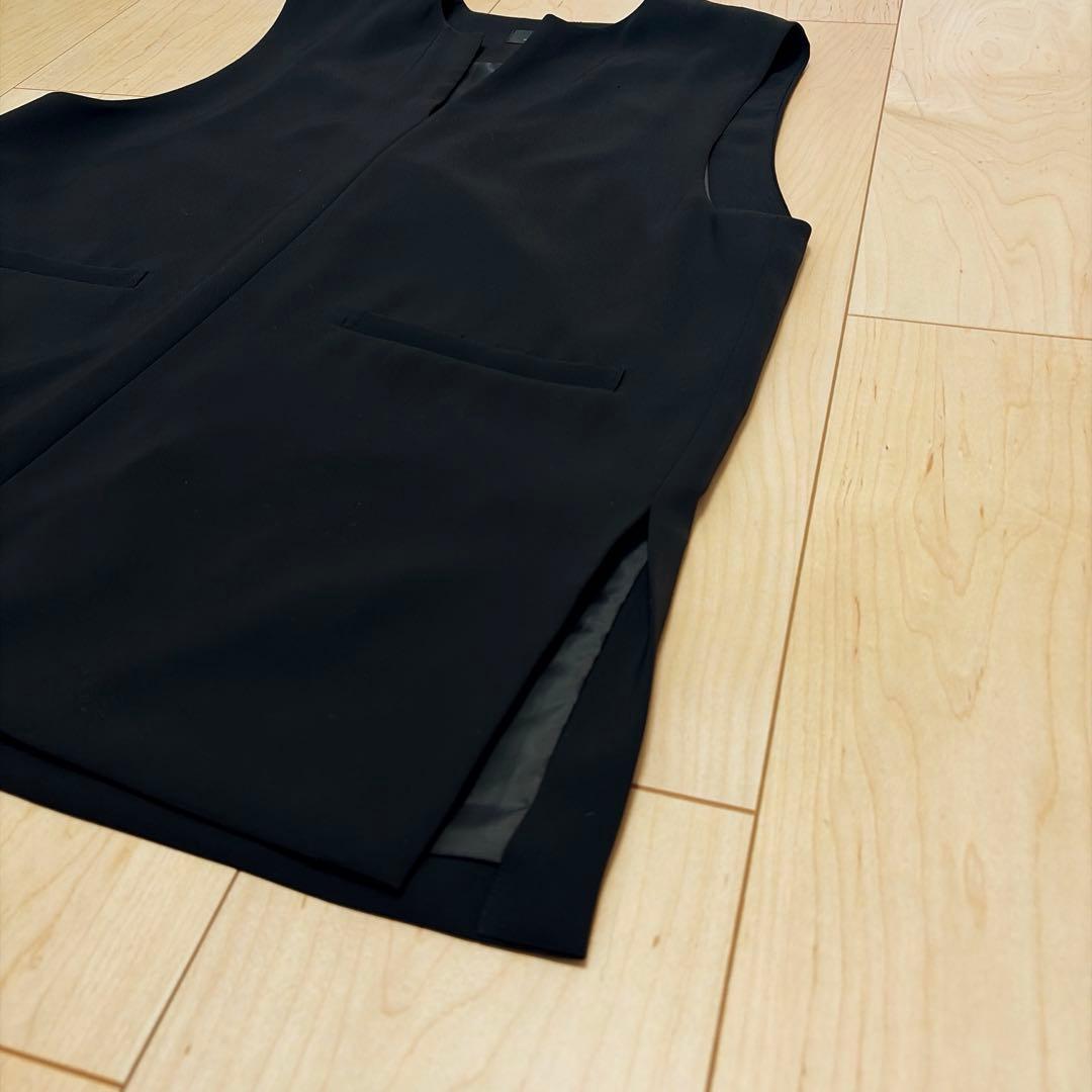 URBAN RESEARCH DOORS ツイルスリットネックベスト 黒 M